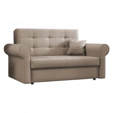 Divano letto 2 posti imbottito in tessuto matrimoniale 148cm beige Jamar