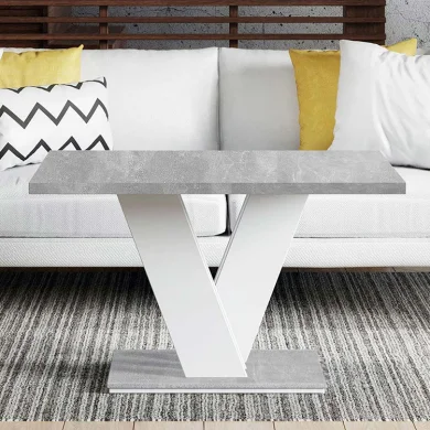 Tavolino da salotto 100x70cm bianco effetto marmo Amilia