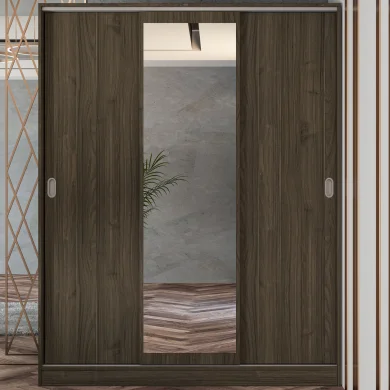 Armadio 150x191h cm scorrevole con specchio noce Collodi