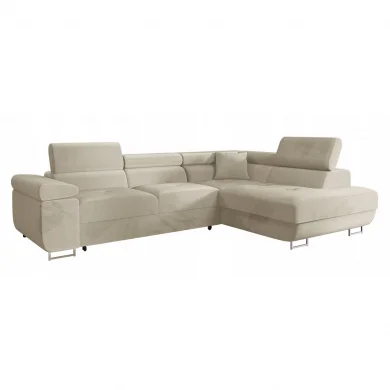 Divano letto angolare destra imbottito 274x203cm beige Bormio