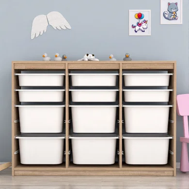 Cassettiera 133x93h cm portagiochi con cassetti rovere Fast Concordia