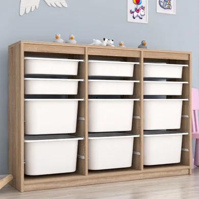 Cassettiera 133x93h cm portagiochi con cassetti rovere Fast Concordia