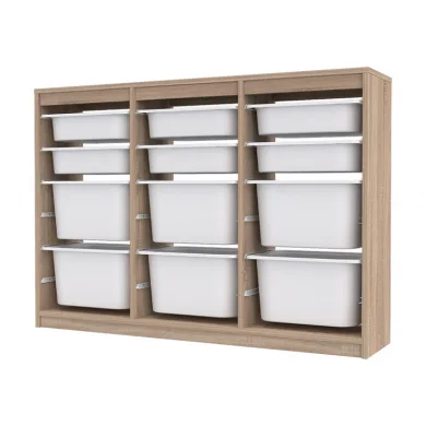 Cassettiera 133x93h cm portagiochi con cassetti rovere Fast Concordia