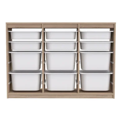 Cassettiera 133x93h cm portagiochi con cassetti rovere Fast Concordia
