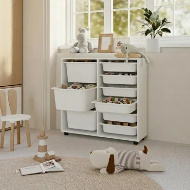 Mobile portagiochi 89x85h cm cassettiera multiuso bianco Fast Concordia