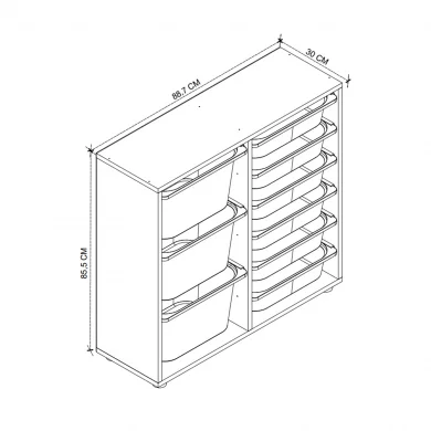 Mobile portagiochi 89x85h cm cassettiera multiuso bianco Fast Concordia