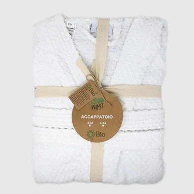 Accappatoio bagno in cotone taglia S/M bianco Gobi