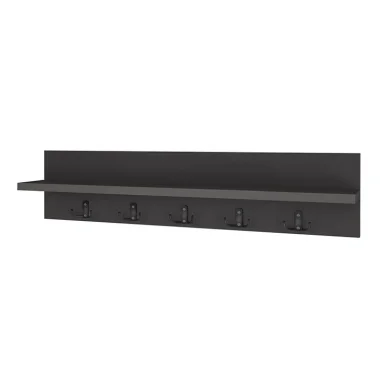 Appendiabiti da parete 80x18h cm con mensola antracite Makira