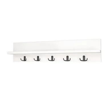 Appendiabiti da parete 80x18cm con mensola bianco Makira