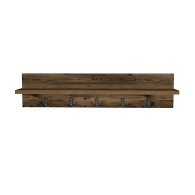 Appendiabiti da parete 80x18h cm con mensola noce Makira