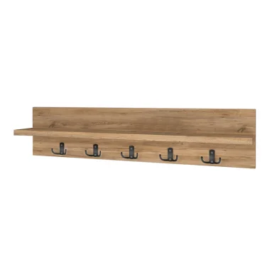 Appendiabiti da parete 80x18h cm con mensola rovere Makira