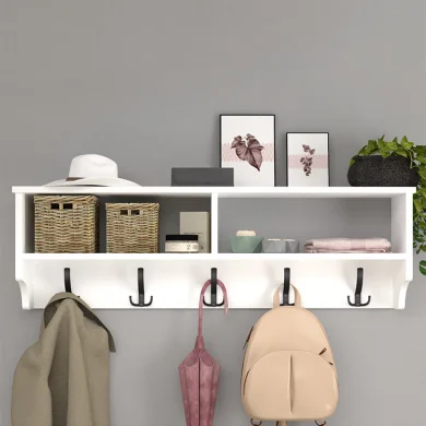 Appendiabiti da parete 120x37h cm con vani bianco Fionia