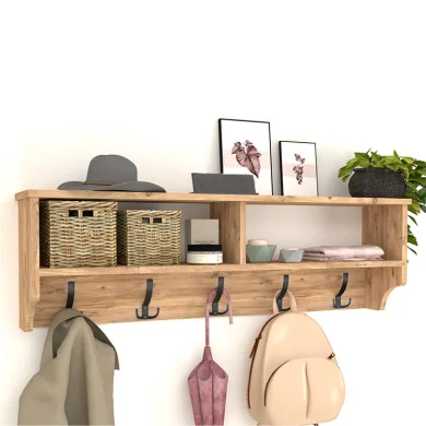Appendiabiti da parete 120x37h cm con vani rovere Fionia