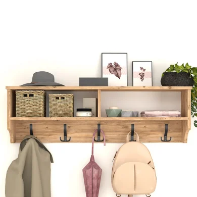 Appendiabiti da parete 120x37h cm con vani rovere Fionia