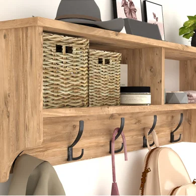 Appendiabiti da parete 120x37h cm con vani rovere Fionia