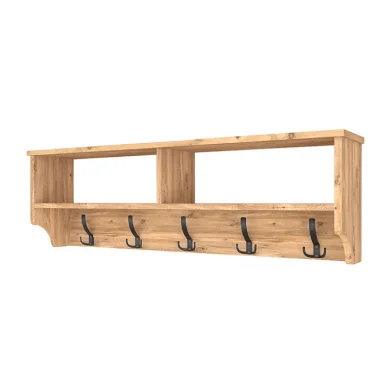 Appendiabiti da parete 120x37h cm con vani rovere Fionia