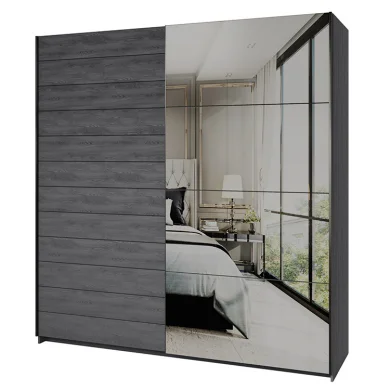 Armadio 200x210h cm 2 ante scorrevoli con specchio ossido Cortina Gihome®