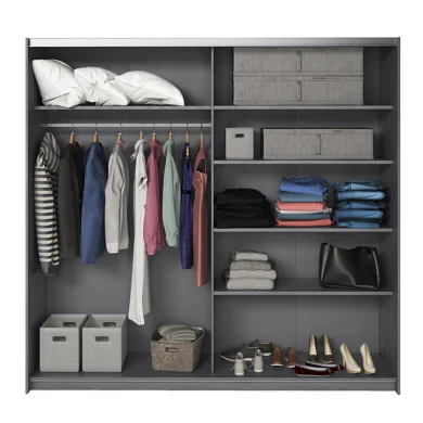 Armadio 220x210h cm 2 ante scorrevoli con specchio ossido Cortina Gihome®