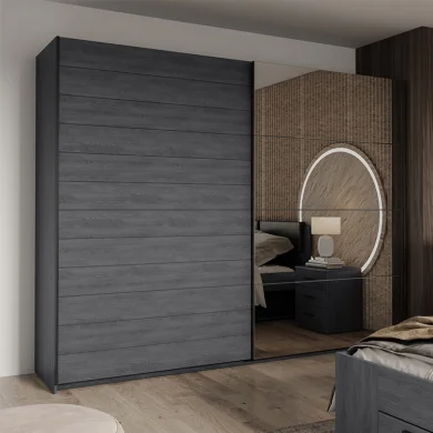 Armadio 270x210h cm 2 ante scorrevoli con specchio ossido Cortina Gihome®