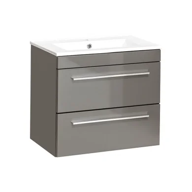 Mobile bagno sospeso 60cm 2 cassetti grigio lucido Zadar