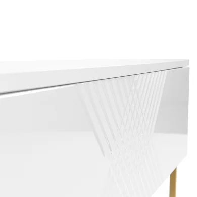 Comodino 50x46h cm design moderno bianco lucido Marisa