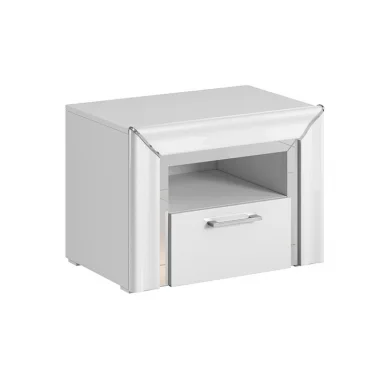 Comodino 60x44h cm 1 cassetto moderno bianco Benz