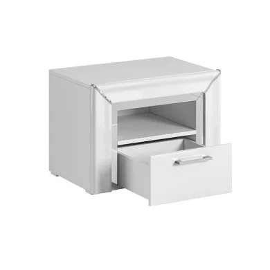 Comodino 60x44h cm 1 cassetto moderno bianco Benz