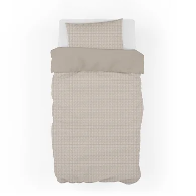 Copripiumino + federa letto singolo in cotone 155x200cm beige Nabib