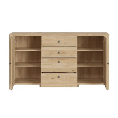 Credenza 164x91h cm 2 ante 4 cassetti moderna rovere naturale Astoria