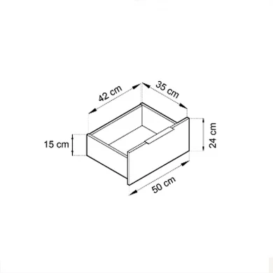 Credenza 105x86h cm 3 cassetti moderna antracite quercia Miller