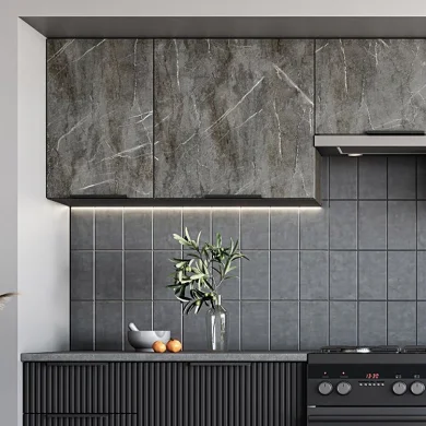 Cucina 240cm completa componibile moderna marmo nero grigio Yangon