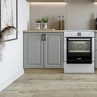 Cucina 240cm completa moderna shabby componibile grigio rovere Oxford