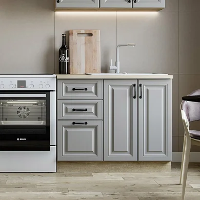 Cucina 240cm completa moderna shabby componibile grigio rovere Oxford