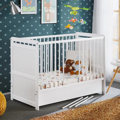Lettino con materasso bambini neonati culla cassetto 67x124cm bianco Magic