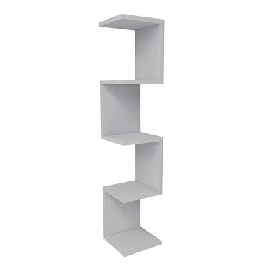 Libreria angolare da parete 22x111h cm con ripiani bianco Reale