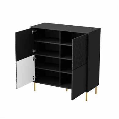 Madia 100x105h cm moderna soggiorno nero oro Osaka