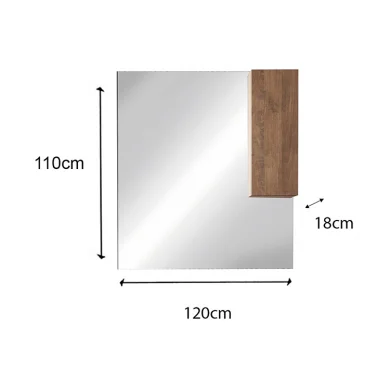 Mobile bagno a terra 120cm con doppio lavabo e specchio rovere Alvarez