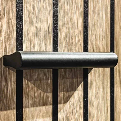 Mobile ingresso 210x203h cm con specchio rovere antracite stampa a righe California Gihome®
