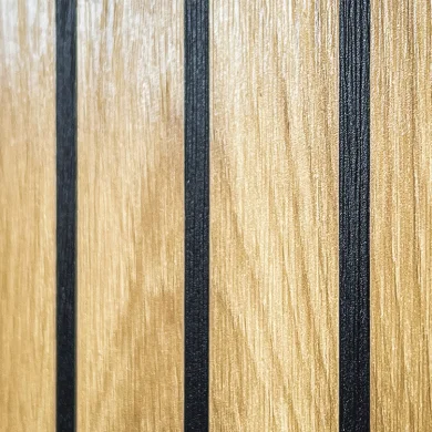 Mobile ingresso 210x203h cm con specchio rovere antracite stampa a righe California Gihome®