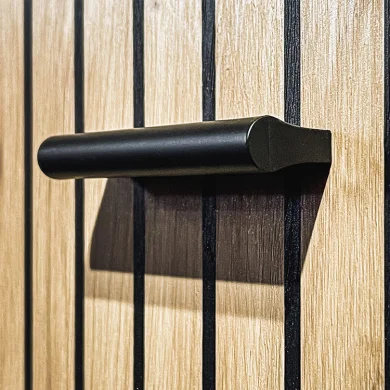 Mobile ingresso 210x203h cm con specchio rovere antracite stampa a righe California Gihome®