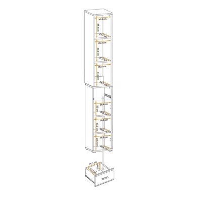 Mobile ingresso 90x203h cm moderno rovere antracite stampa a righe Arizona Gihome®