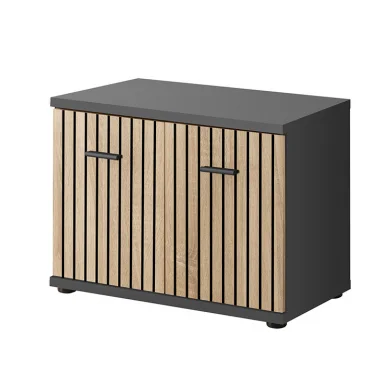 Mobile ingresso 90x203h cm moderno rovere antracite stampa a righe Arizona Gihome®