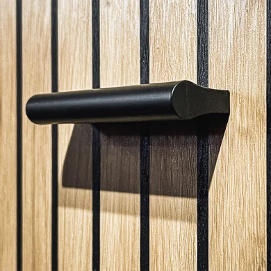 Mobile ingresso 180x203h cm con specchio moderno rovere antracite stampa a righe New York Gihome®