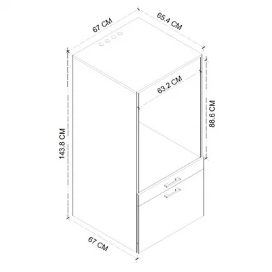 Mobile lavatrice 67x144h cm con cassettone bianco Water