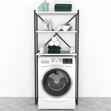 Mobile lavatrice 66x160h cm industrial metallo bianco Canarie
