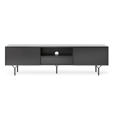 Mobile porta TV 180x51h cm moderno antracite frassinato nero Parigi