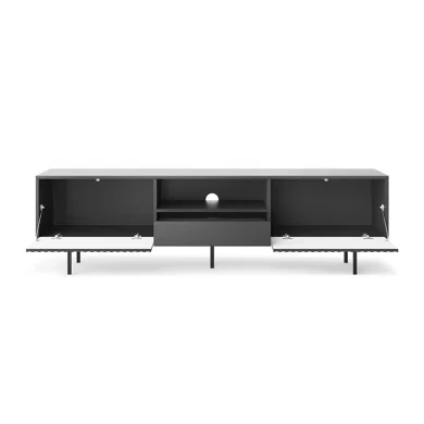 Mobile porta TV 180x51h cm moderno antracite frassinato nero Parigi