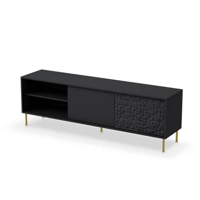 Mobile porta TV 180x58h cm soggiorno nero oro Osaka