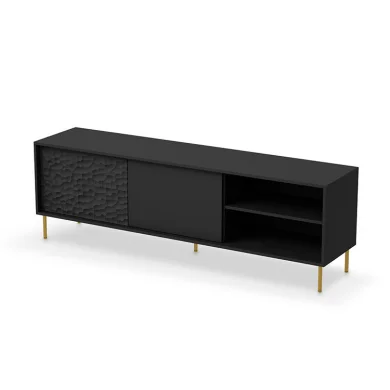 Mobile porta TV 180x58h cm soggiorno nero oro Osaka