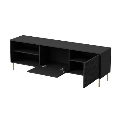 Mobile porta TV 180x58h cm soggiorno nero oro Osaka
